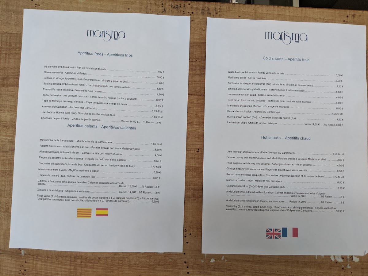 Restaurant Marisma Barceloneta Photo Menu 9