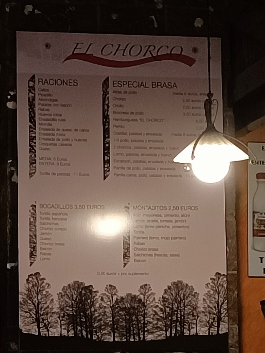 El Chorco Photo Menu 1
