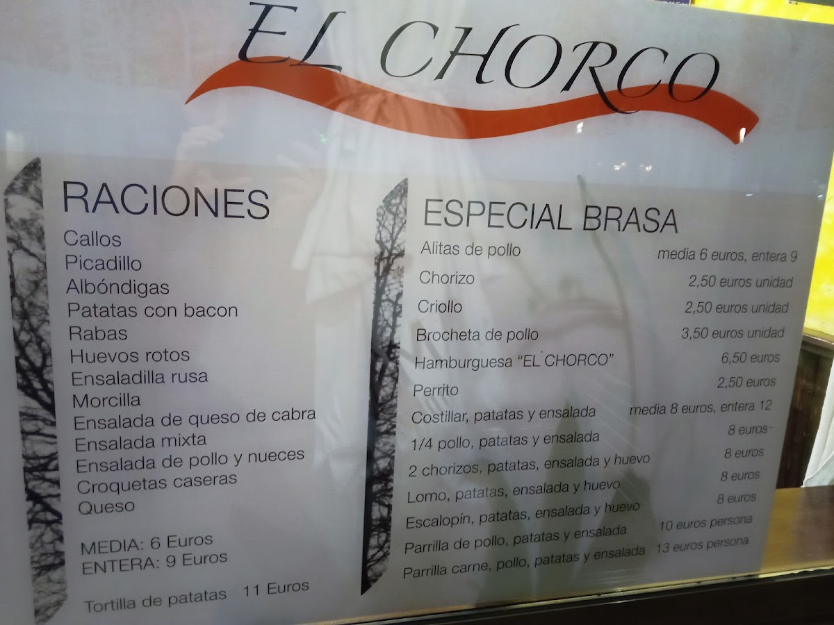 El Chorco Photo Menu 2