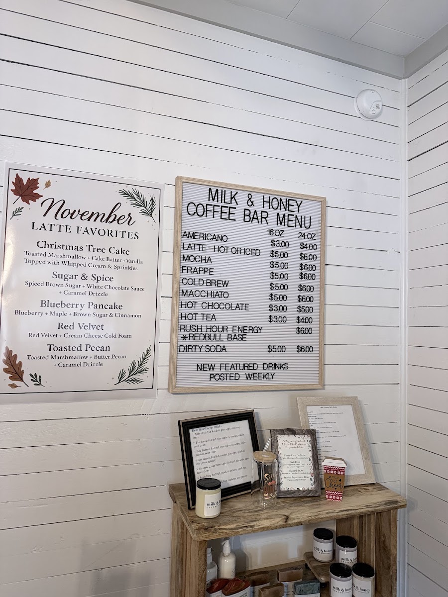 Milk & Honey Coffee Bar Photo Menu 7