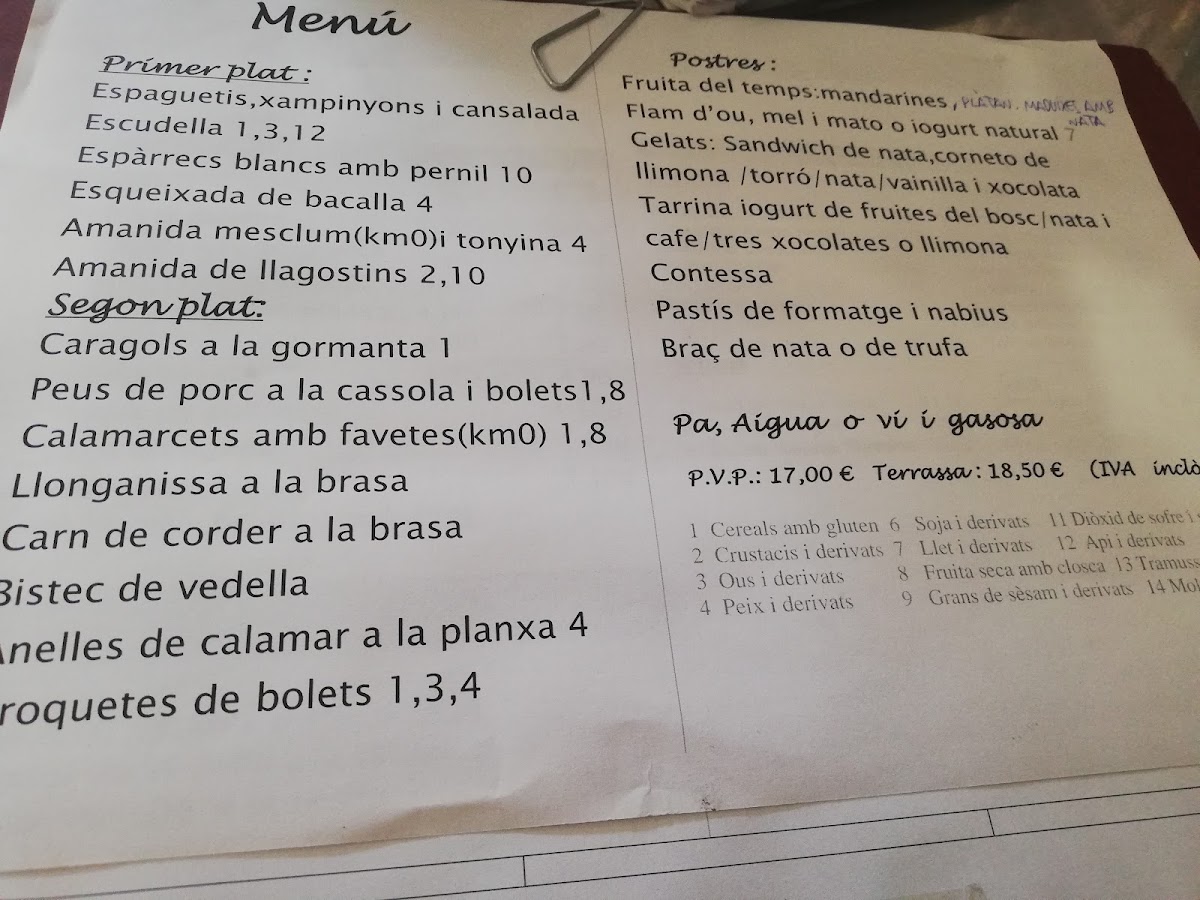 Bar-Restaurant Llavall Photo Menu 2