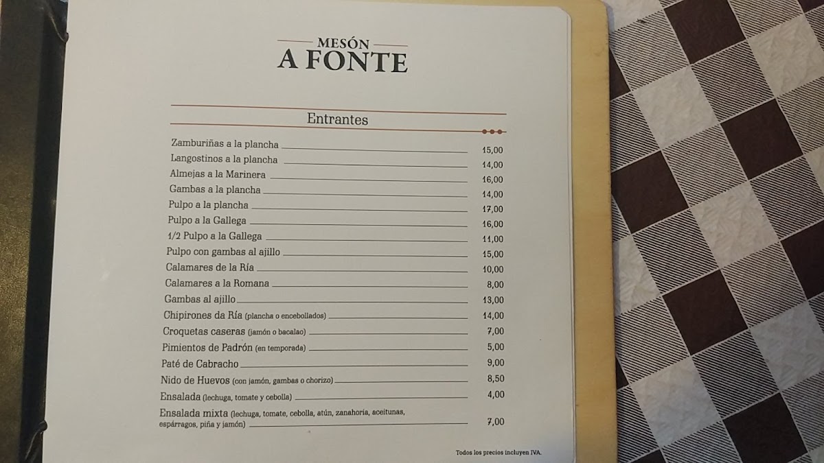 Mesón A Fonte Photo Menu 10
