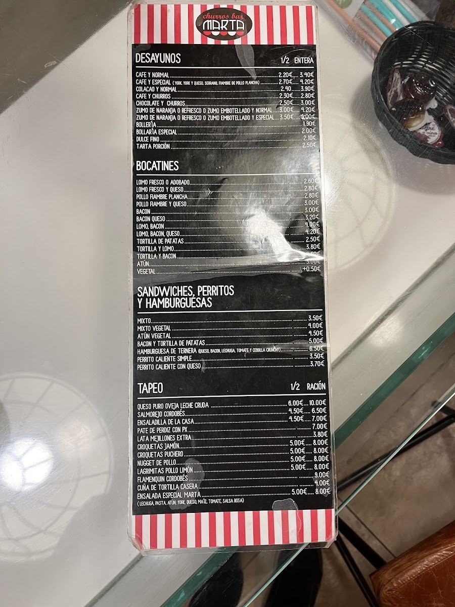 CHURROS BAR MARTA Photo Menu 2