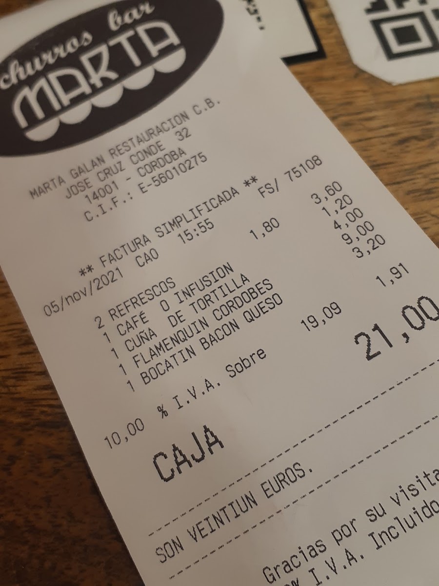 CHURROS BAR MARTA Photo Menu 5