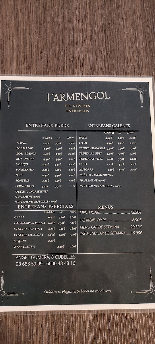 Restaurant l’Armengol Photo Menu 6