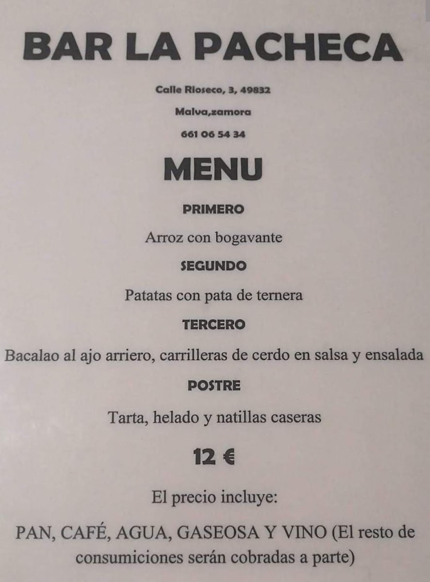 Bar La Pacheca Photo Menu 2
