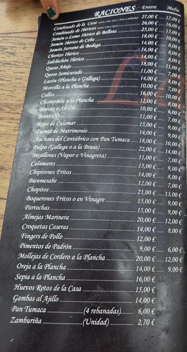 Restaurante La Alegría Photo Menu 1