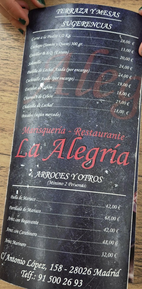 Restaurante La Alegría Photo Menu 6