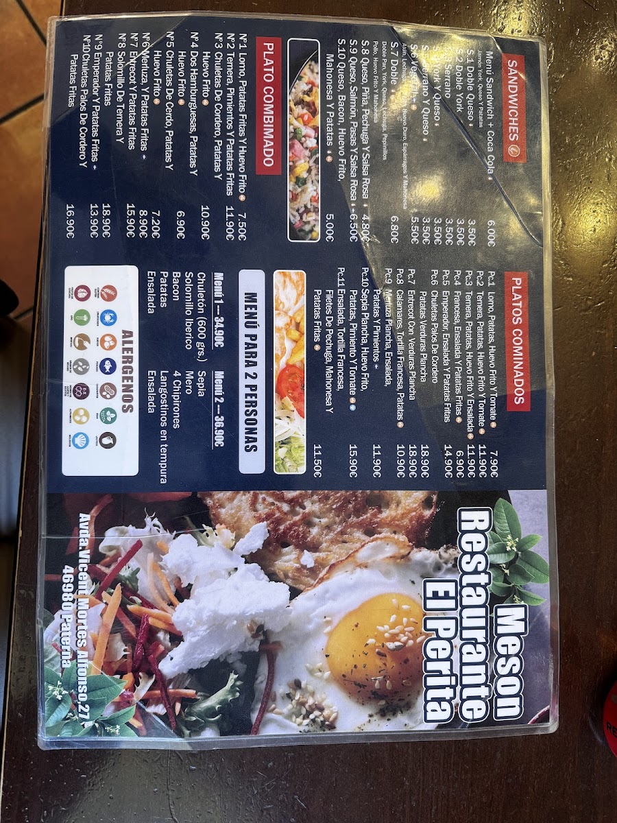 El Perita Photo Menu 2