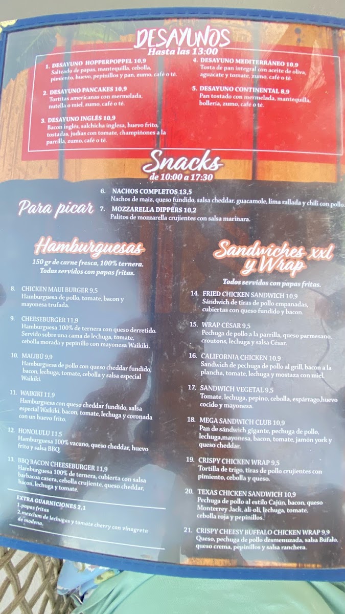 Waikiki Restaurant Snack Bar Grill Photo Menu 1