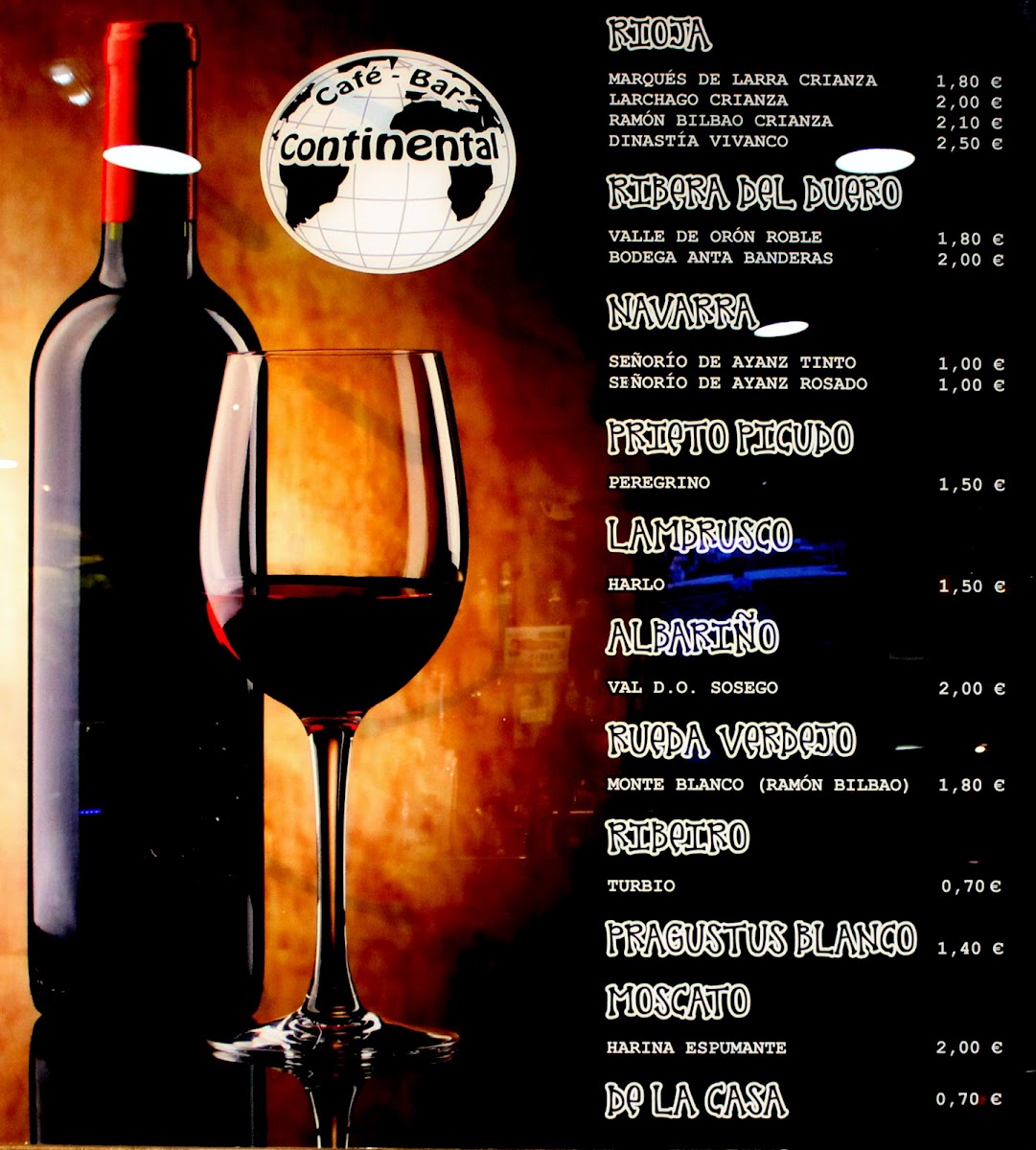 Continental Cafe Bar Photo Menu 1
