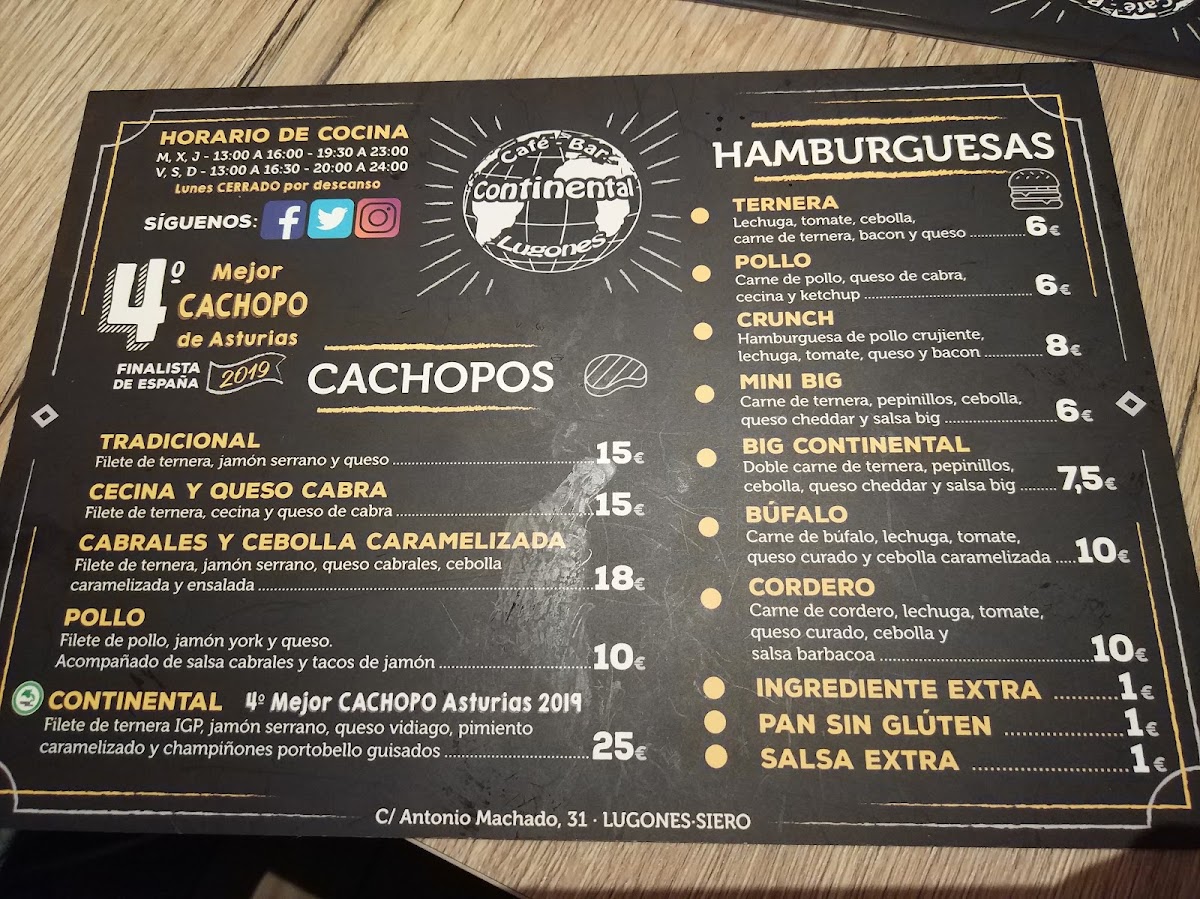 Continental Cafe Bar Photo Menu 2