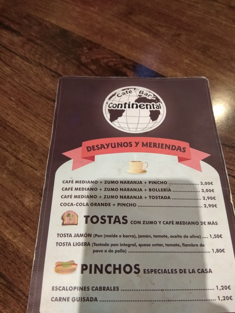 Continental Cafe Bar Photo Menu 4