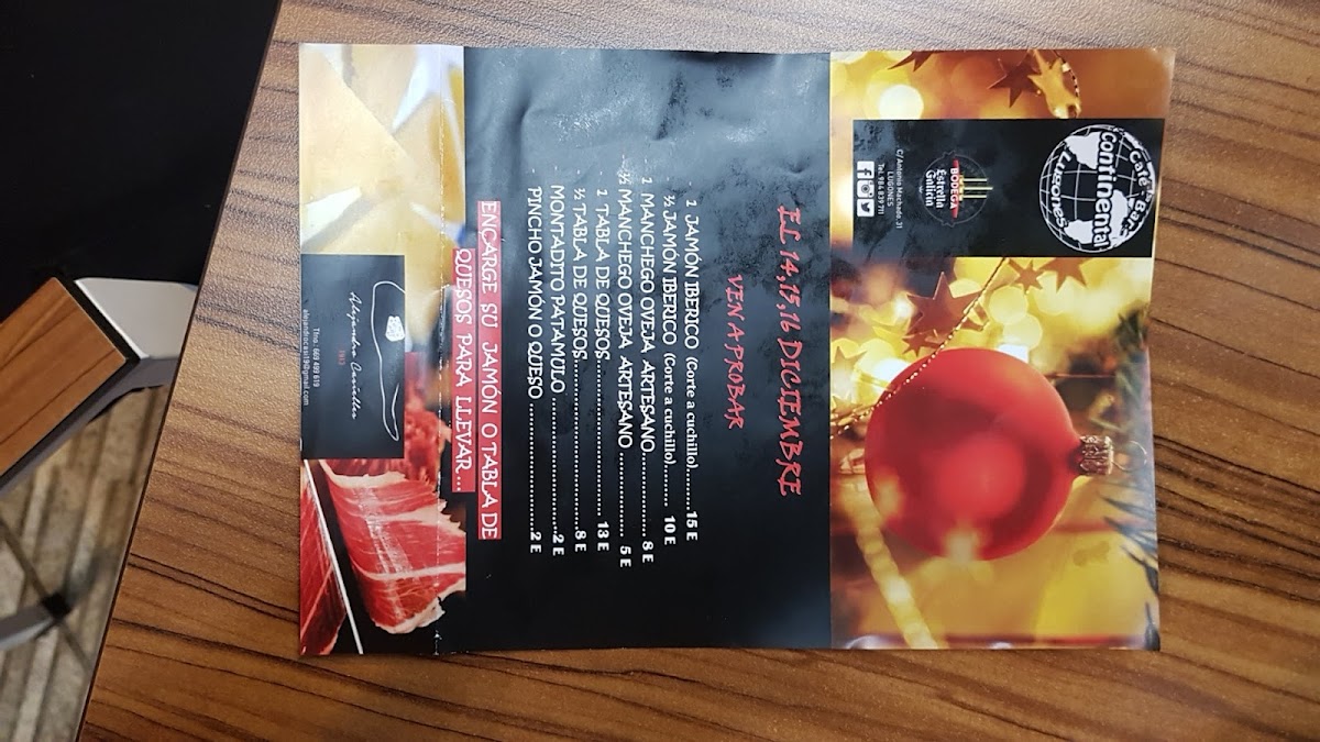 Continental Cafe Bar Photo Menu 9