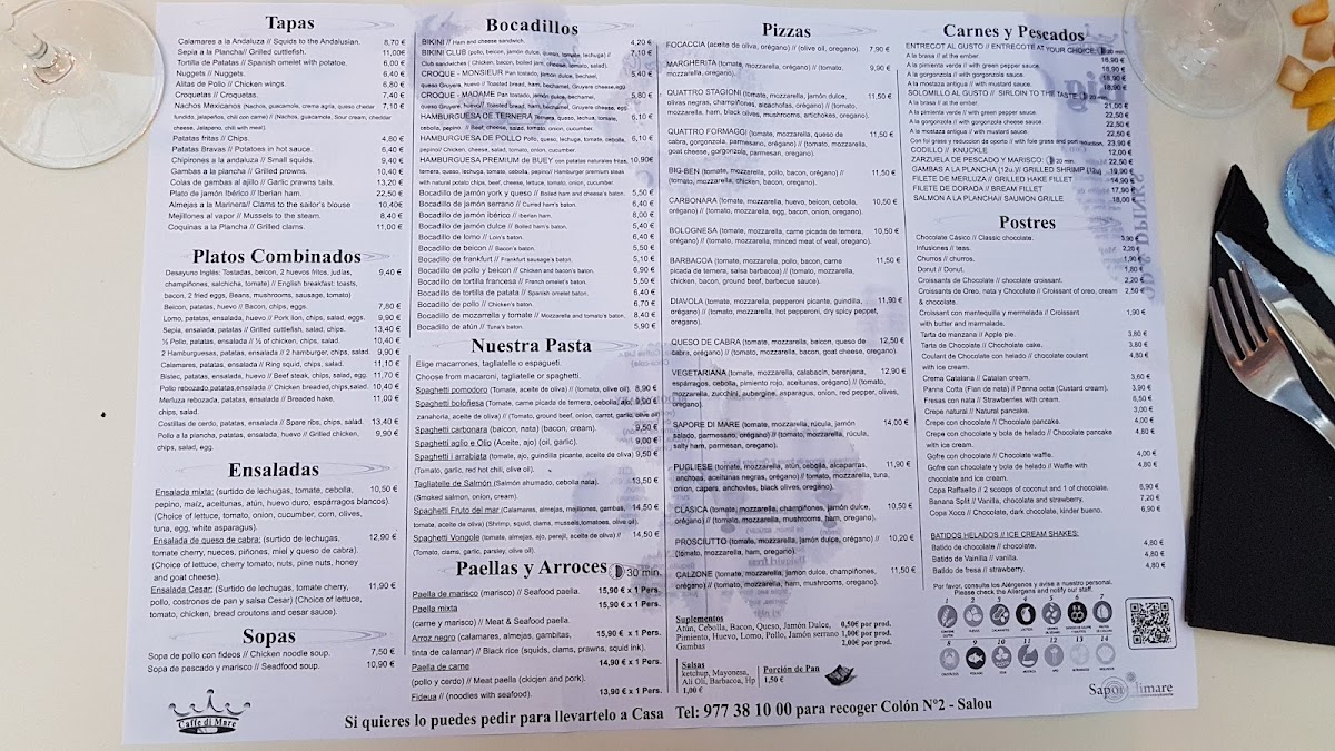 Restaurante Sapore di Mare Photo Menu 1