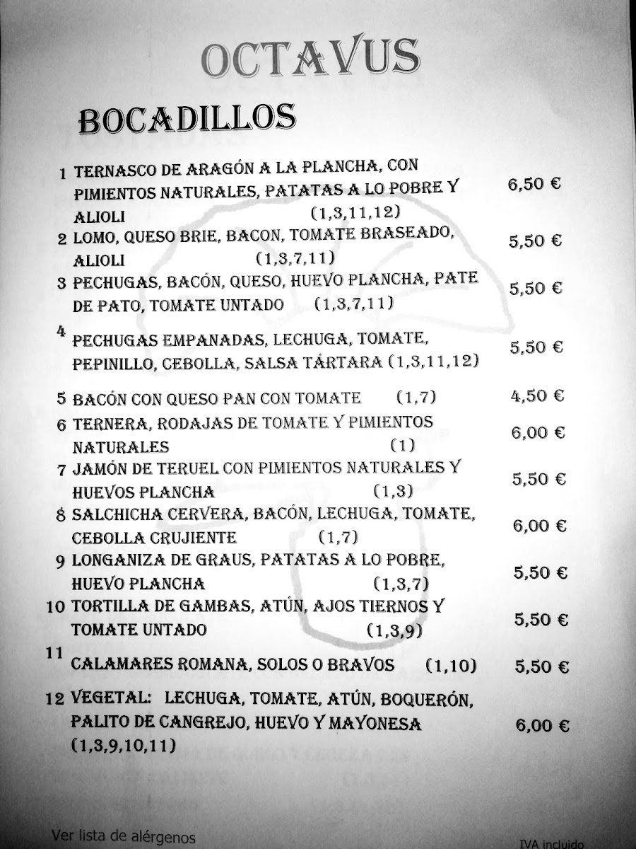 Cafetería restaurante Octavus Photo Menu 10