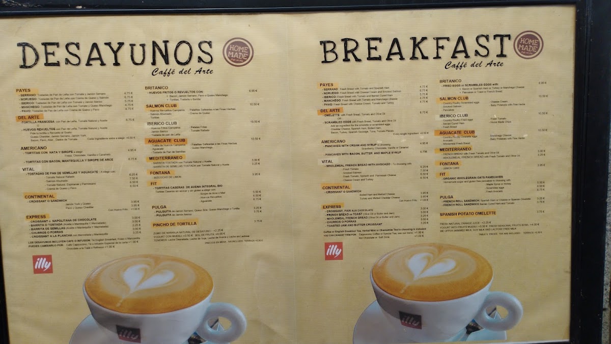 Art Caffe Photo Menu 2