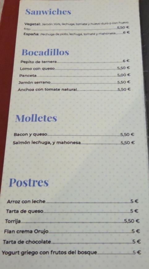 Café-Bar España Photo Menu 7