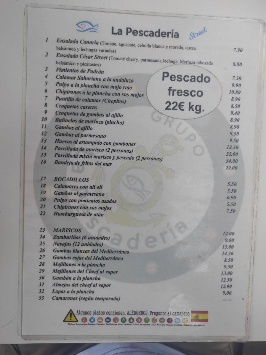 La Pescadería Street Photo Menu 8