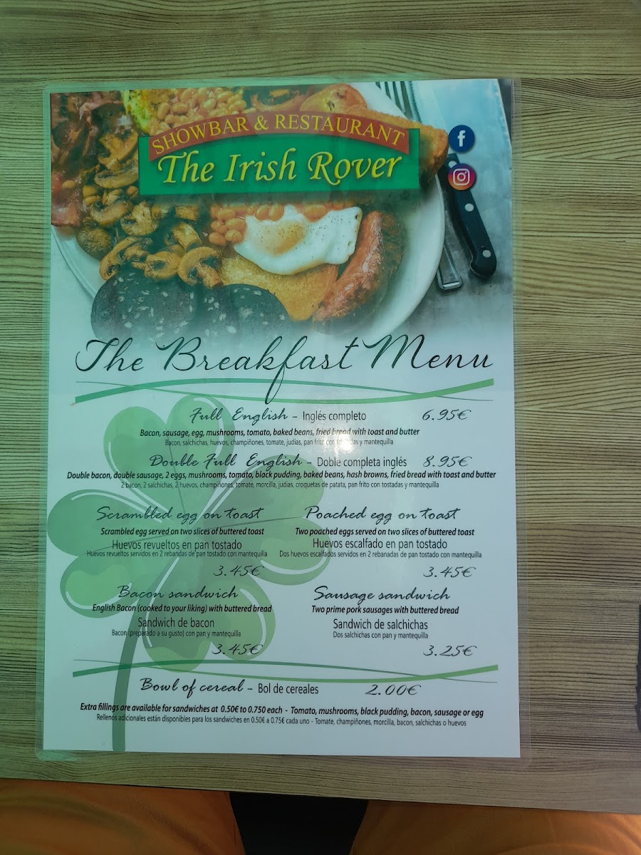 Irish Rover Photo Menu 6