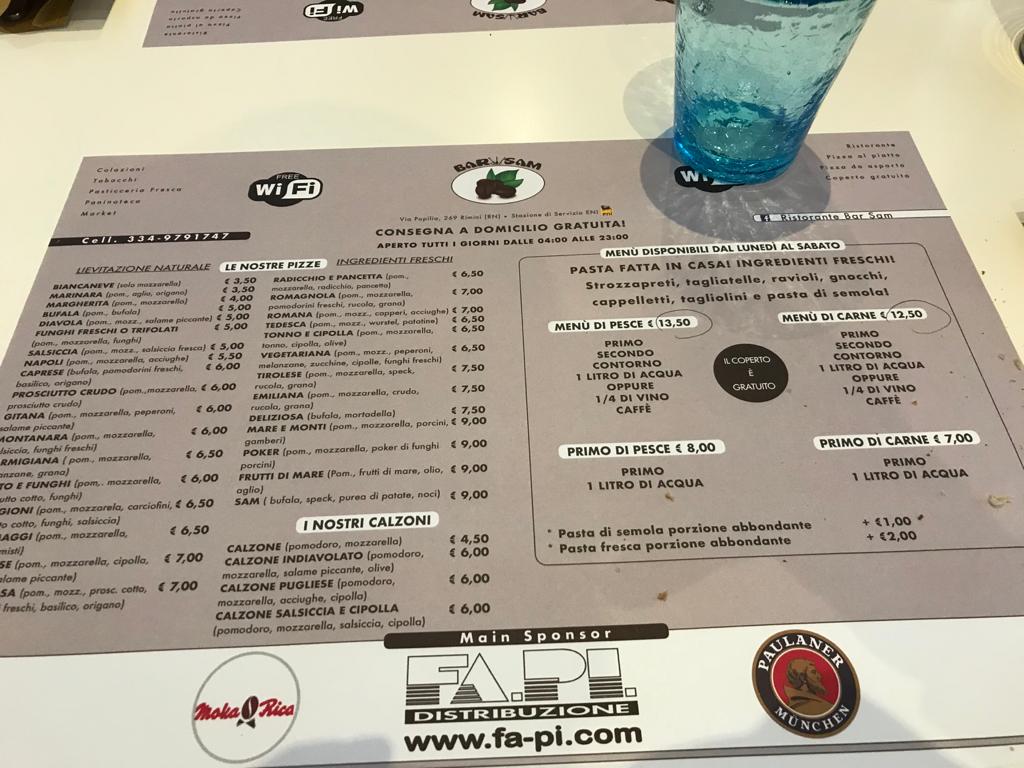 Ristorante Bar Sam Photo Menu 1