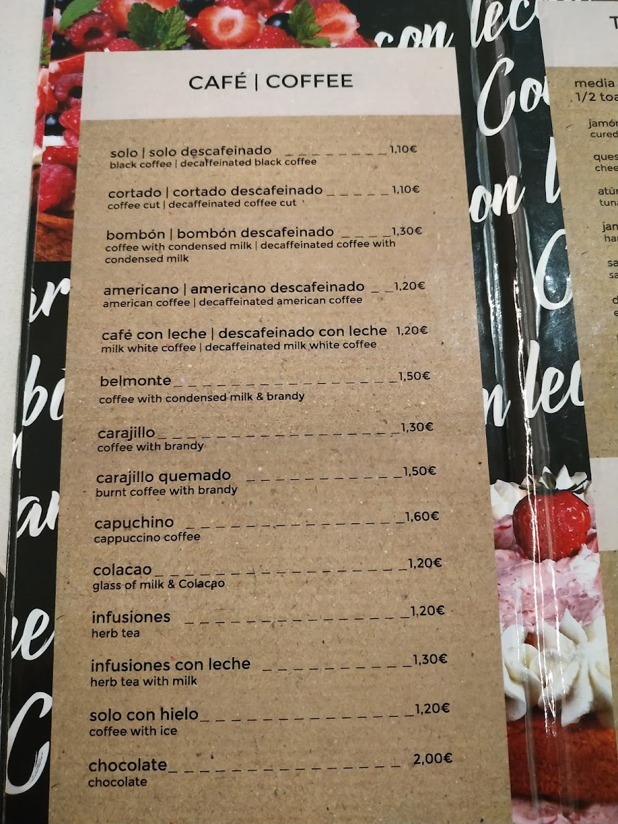 Cafetería Elígeme Photo Menu 2