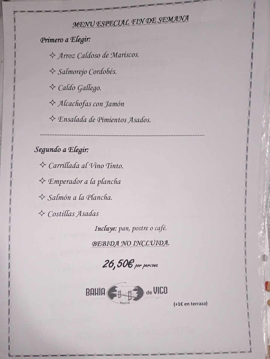 Restaurante Bahía De Vigo Photo Menu 3