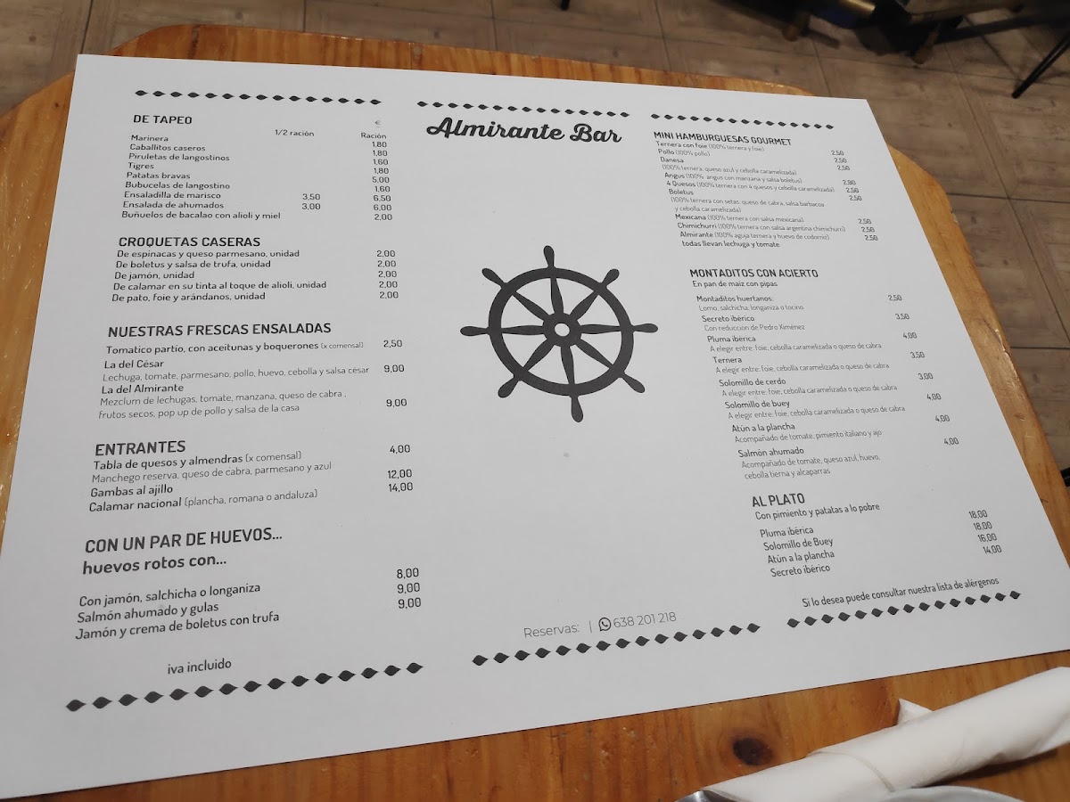 Bar Almirante Photo Menu 3