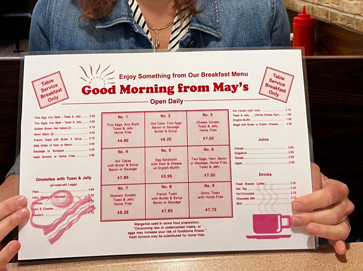 May's Drive-In Photo Menu 1
