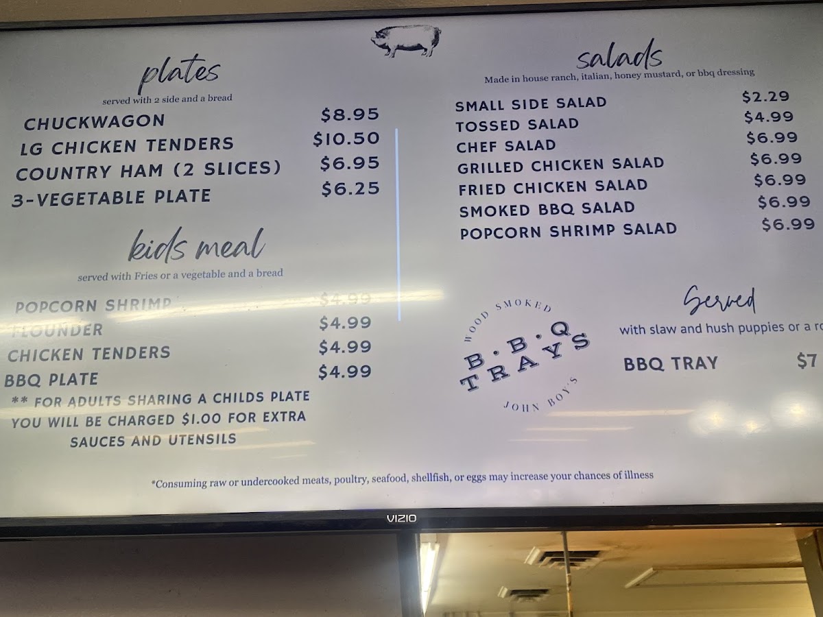 John Boy's BBQ & Seafood Photo Menu 1