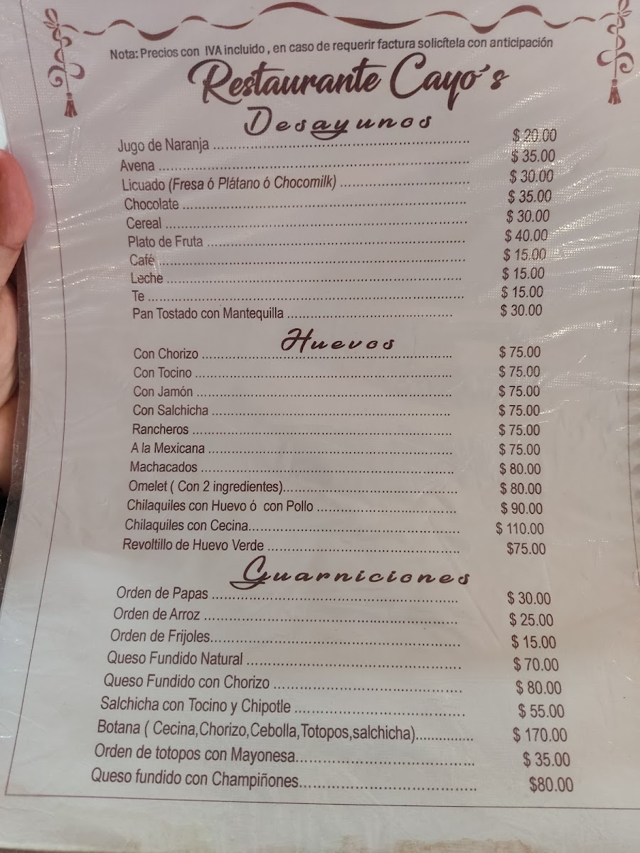 Reastaurante Cayo's Photo Menu 2