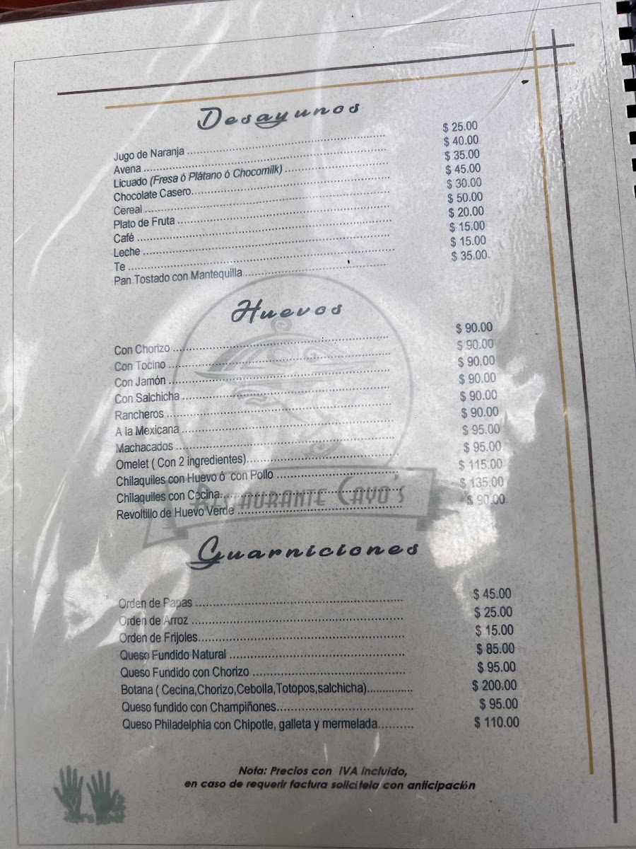 Reastaurante Cayo's Photo Menu 7
