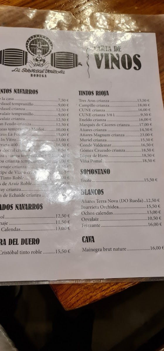 La Servicial Vinícola Photo Menu 8