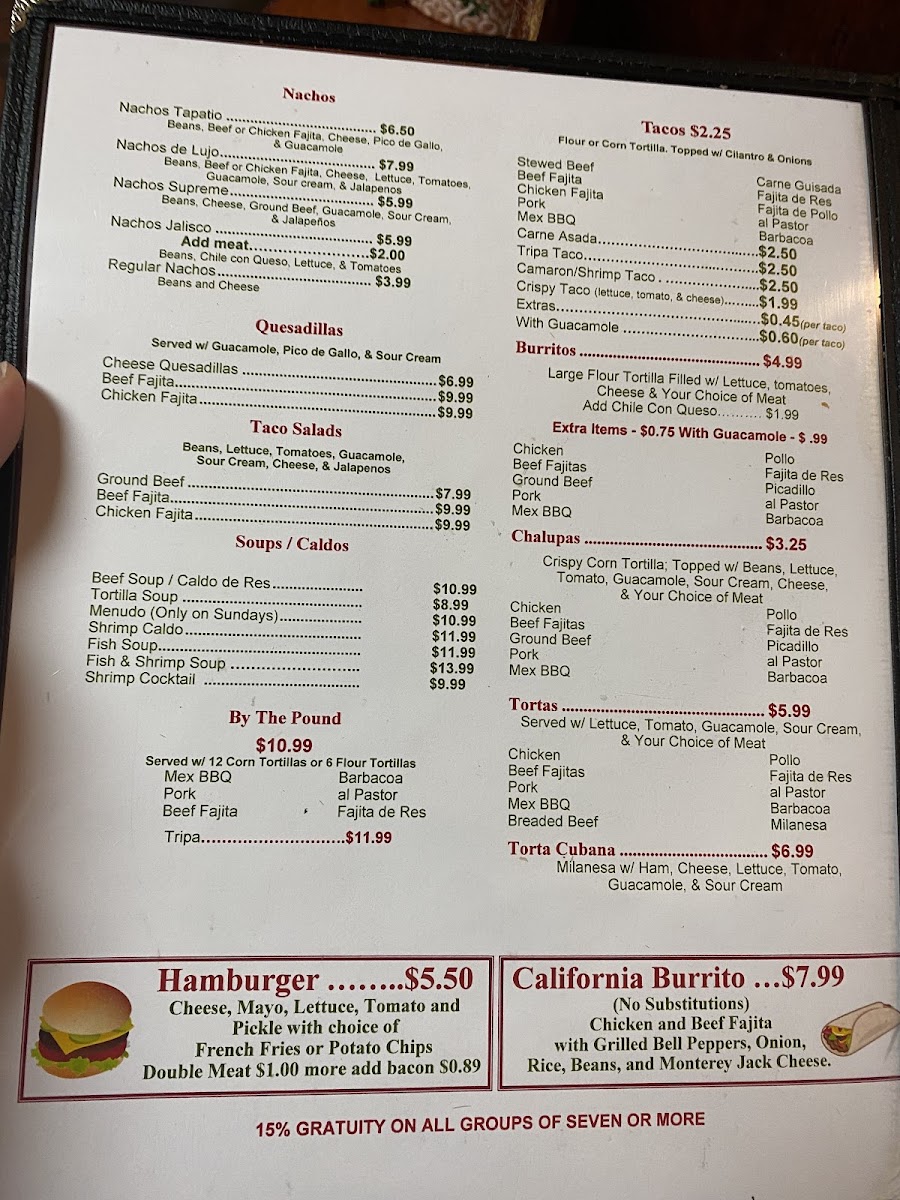Guadalajara Taqueria Photo Menu 1