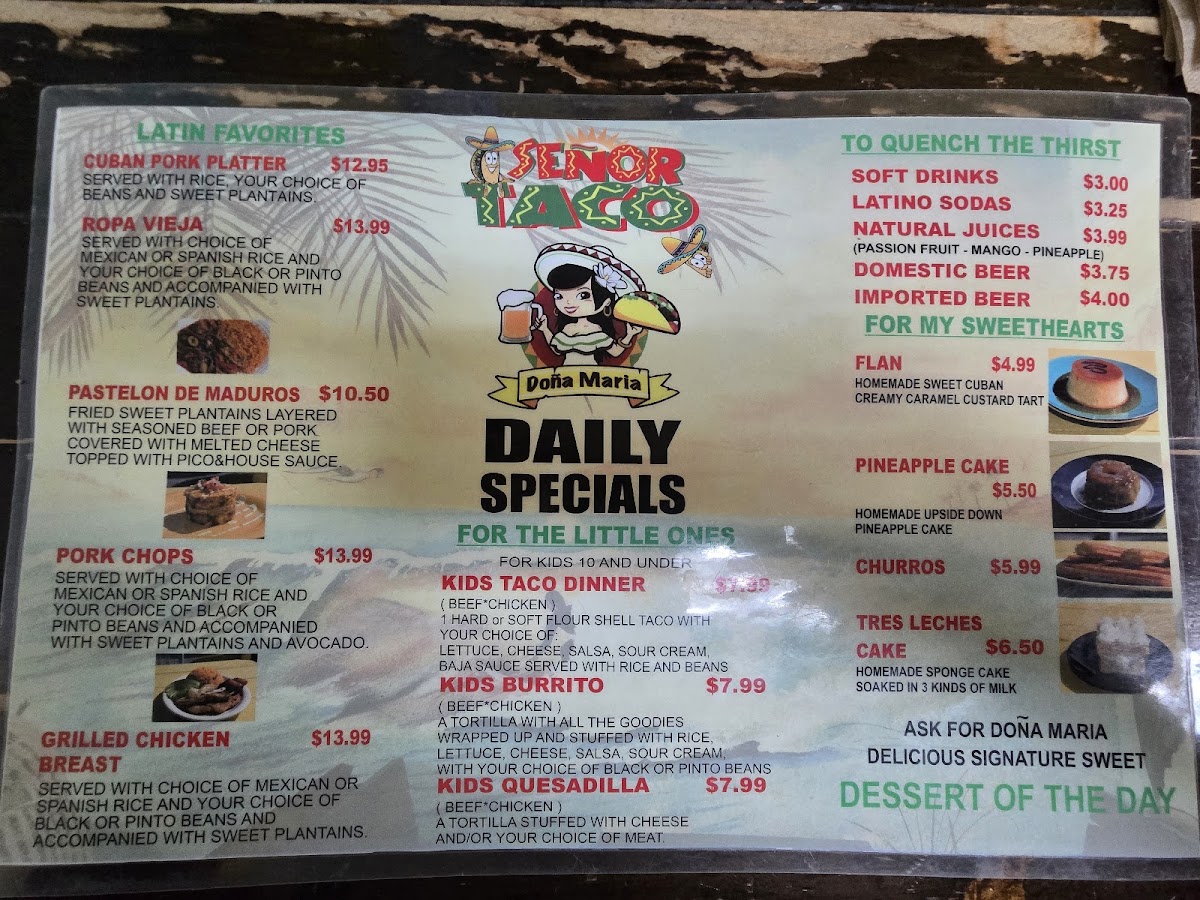 Señor Taco Photo Menu 2