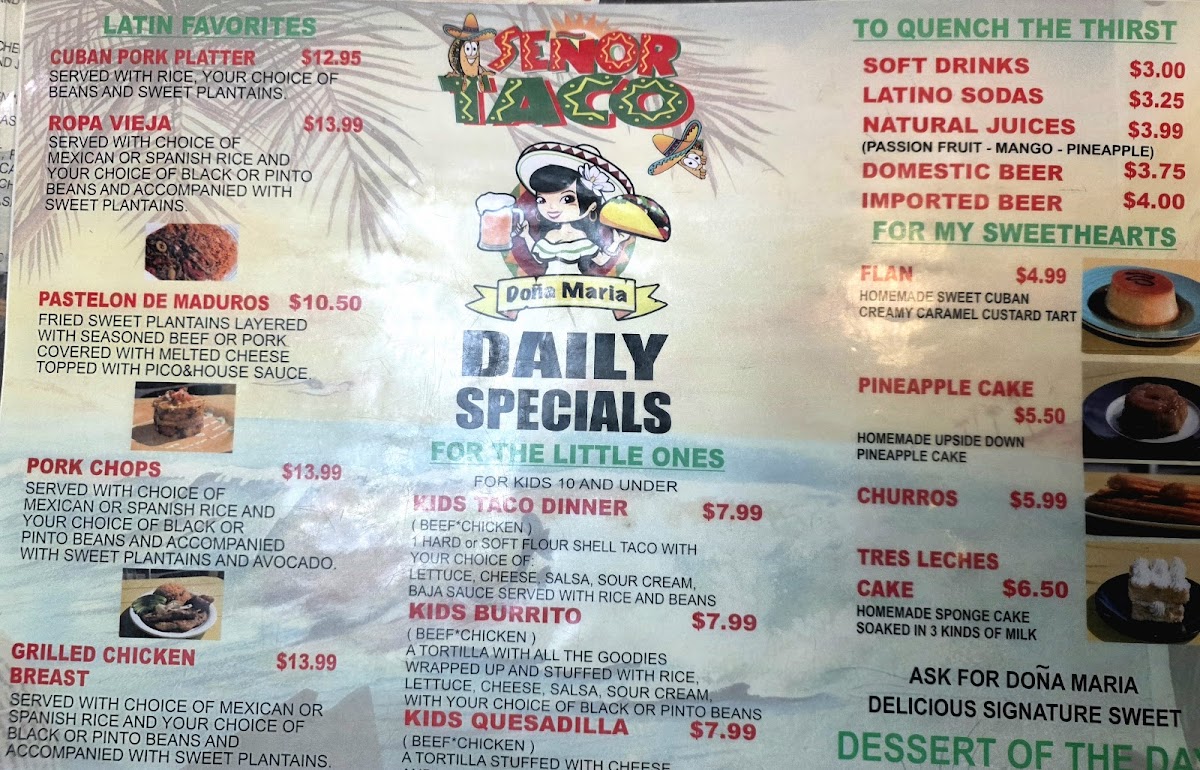 Señor Taco Photo Menu 5