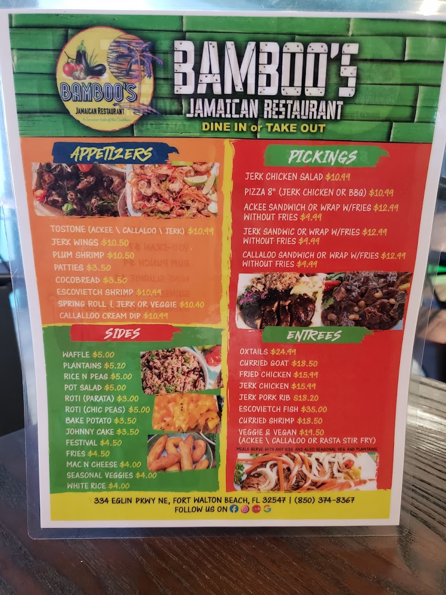 Bamboo's Jamaican Restaurant Photo Menu 2