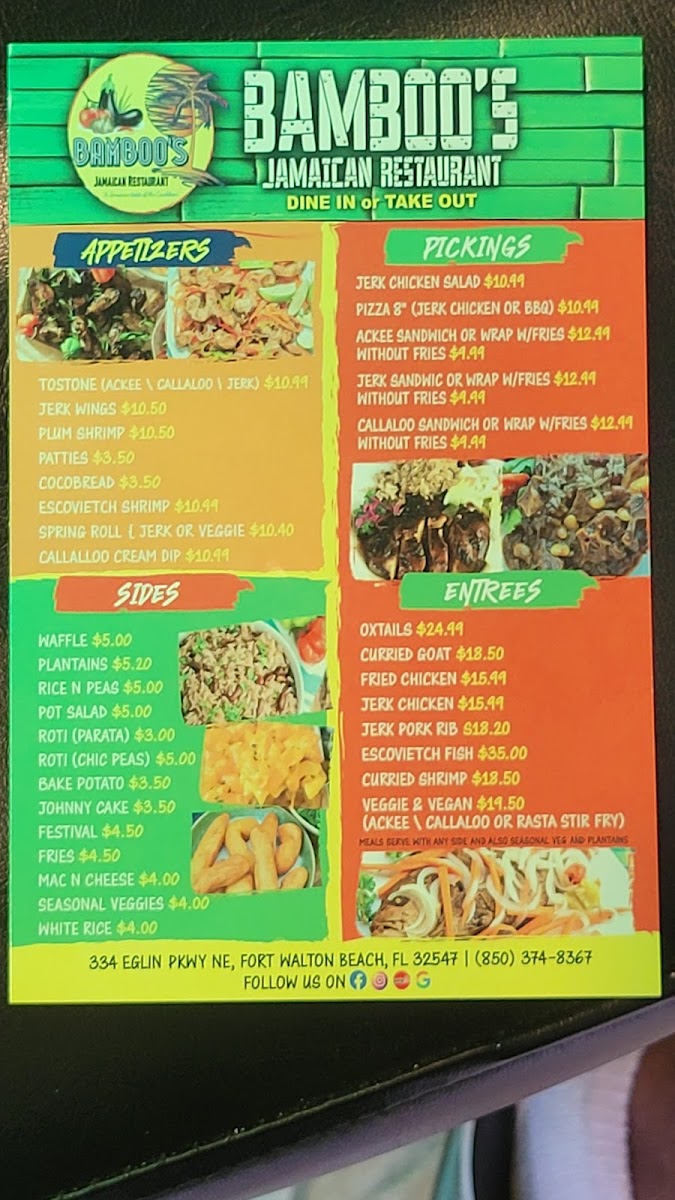 Bamboo's Jamaican Restaurant Photo Menu 3