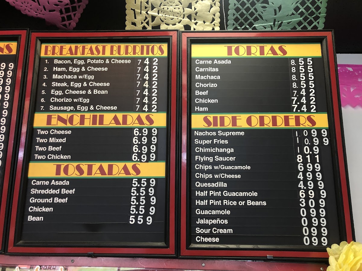 Nico's Taco Shop Photo Menu 2