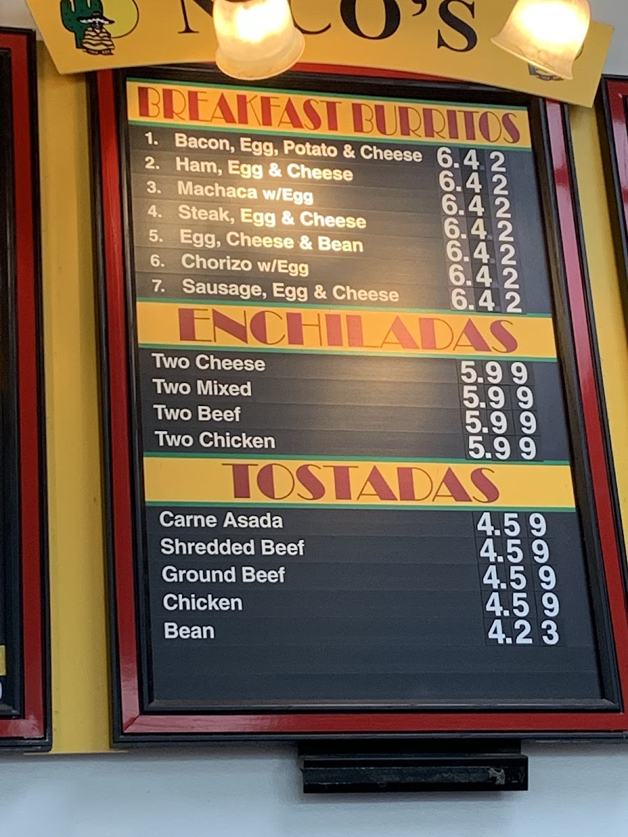 Nico's Taco Shop Photo Menu 9