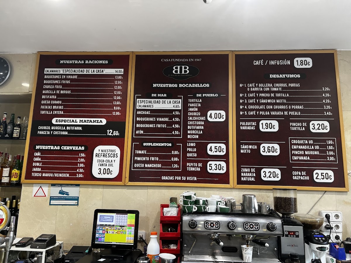 Bar De Los Bocadillos Photo Menu 2