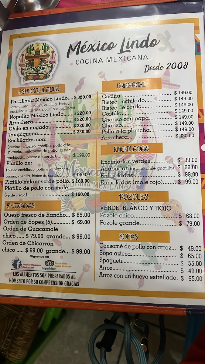 Mexico Lindo Cocina Mexicana Photo Menu 1