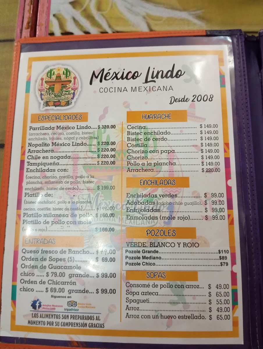 Mexico Lindo Cocina Mexicana Photo Menu 9