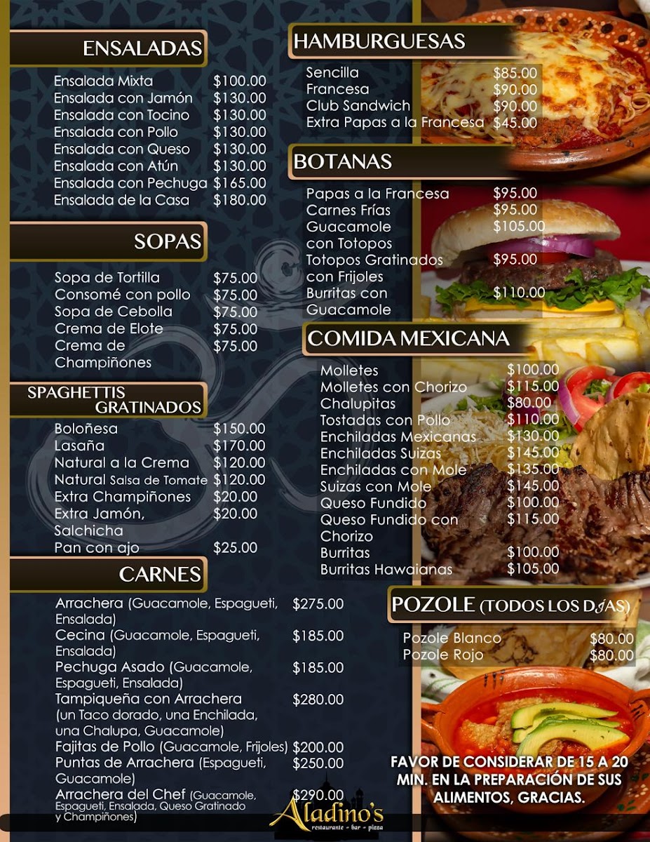 Aladino's​ Restaurante Bar Pizza Photo Menu 2