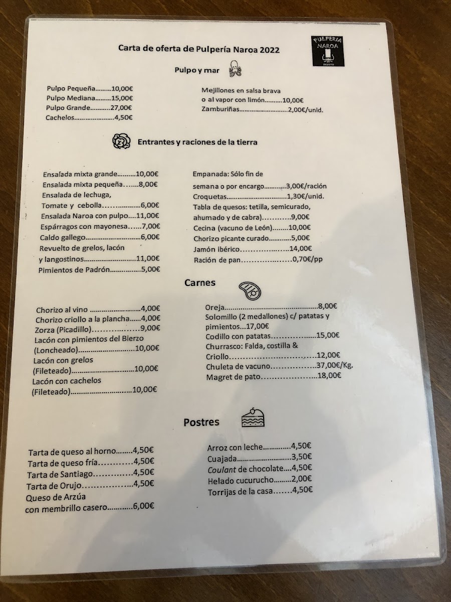 Restaurante Pulpería Naroa Photo Menu 9