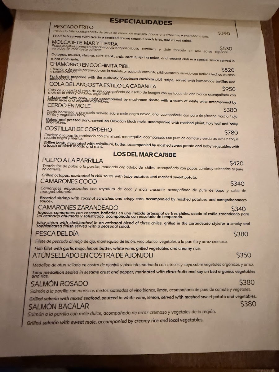 La Cabañita Grill & Cantina Photo Menu 2