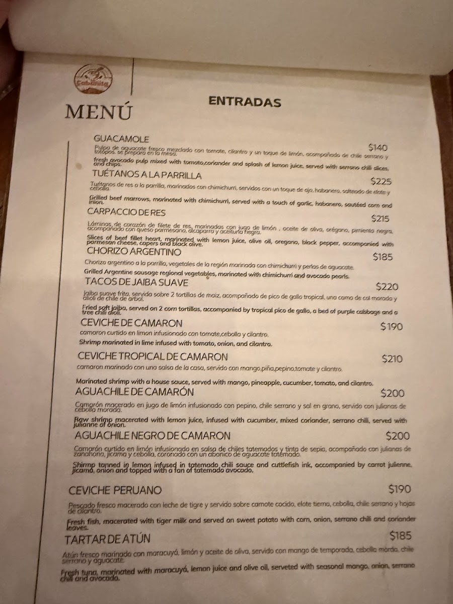 La Cabañita Grill & Cantina Photo Menu 3