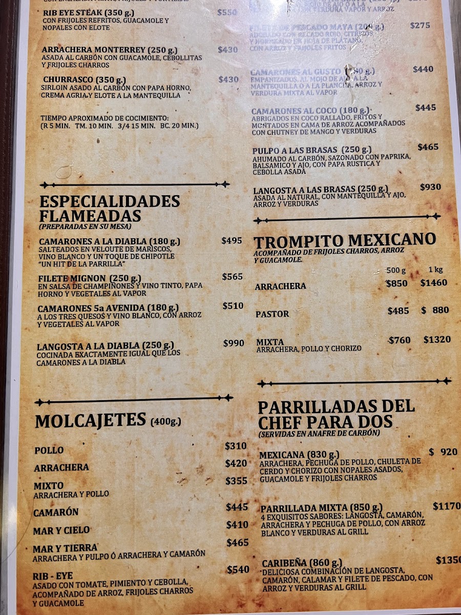 La Parrilla Playa del Carmen Photo Menu 4