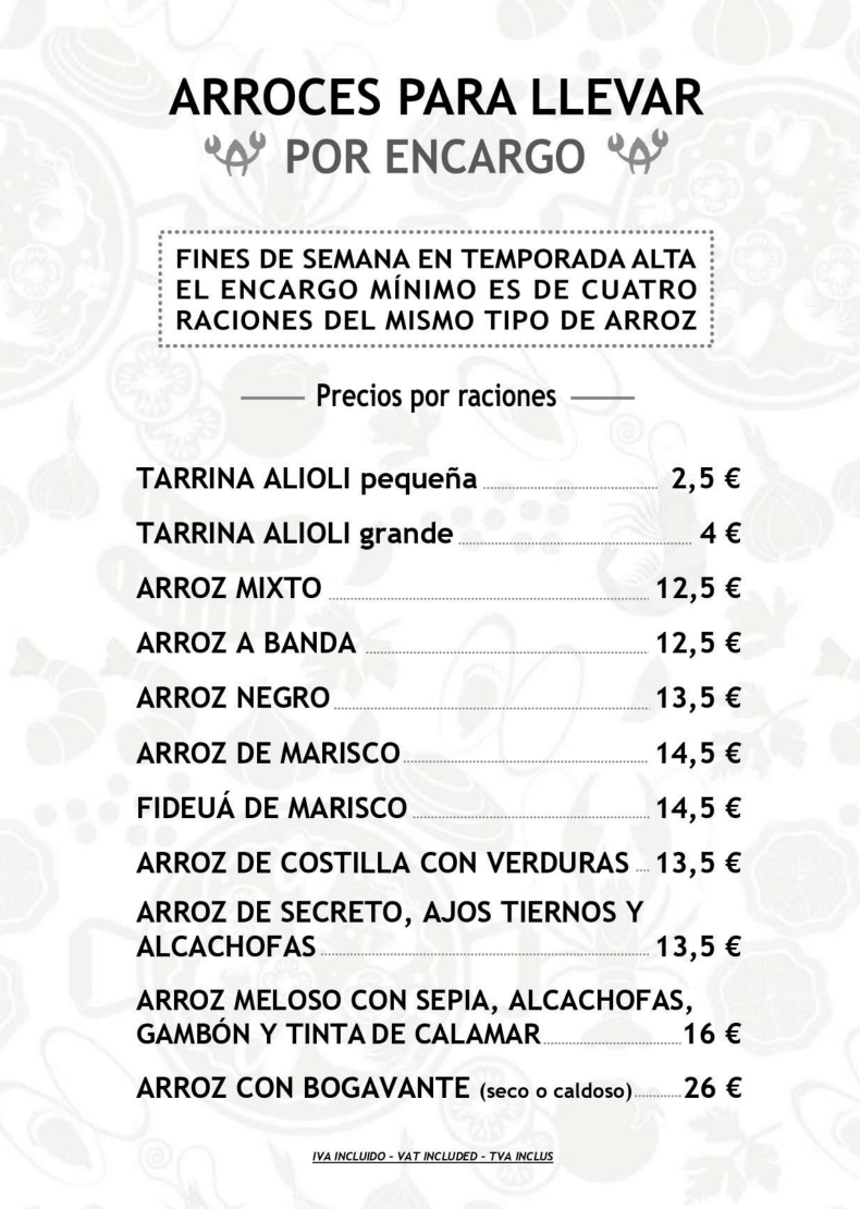 Arrocería Las Lanzas Photo Menu 3