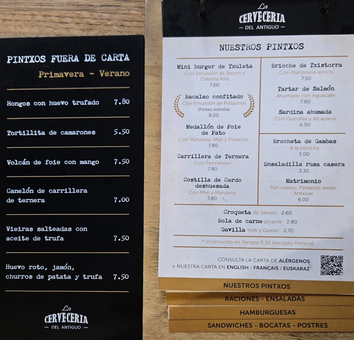 La Cervecería del Antiguo Photo Menu 1